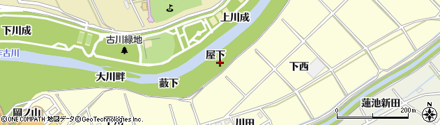 愛知県西尾市小島町屋下周辺の地図