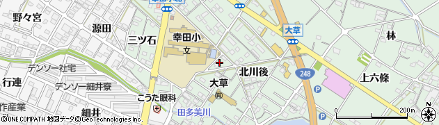 愛知県額田郡幸田町大草北川後72周辺の地図
