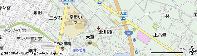 愛知県額田郡幸田町大草北川後5周辺の地図