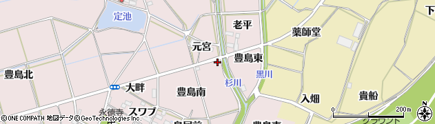 愛知県新城市豊島南周辺の地図