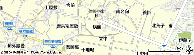 愛知県西尾市上町（塔頭）周辺の地図