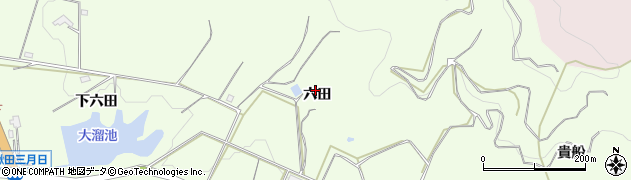 愛知県新城市一鍬田（六田）周辺の地図
