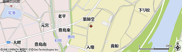 愛知県新城市野田（薬師堂）周辺の地図