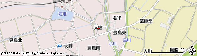 愛知県新城市豊島（元宮）周辺の地図