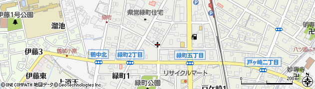 愛知県西尾市緑町周辺の地図