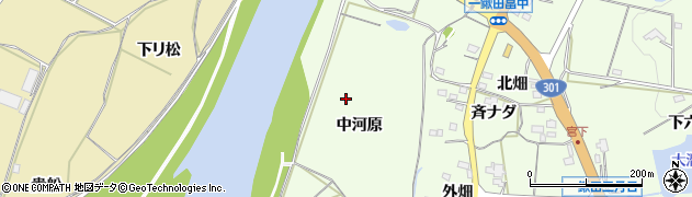 愛知県新城市一鍬田（中河原）周辺の地図