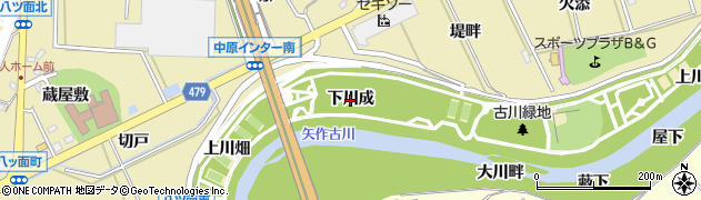 愛知県西尾市志籠谷町（下川成）周辺の地図