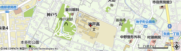 神戸高校　事務室周辺の地図