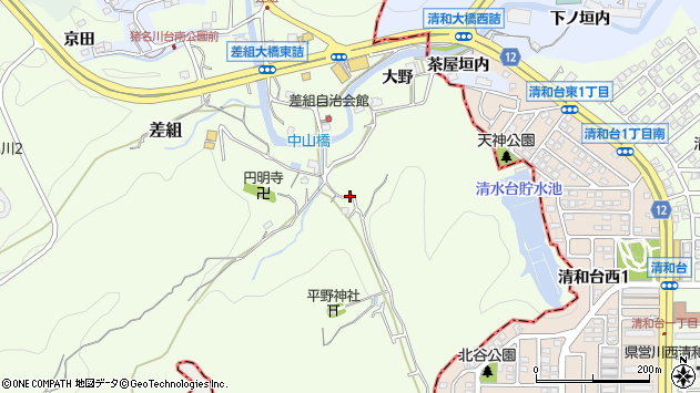 〒666-0253 兵庫県川辺郡猪名川町差組の地図
