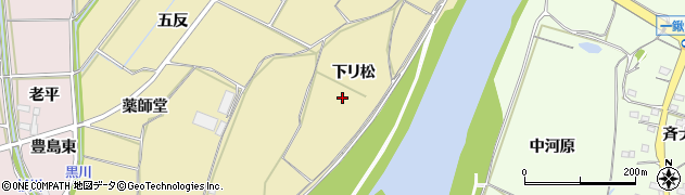 愛知県新城市野田（下リ松）周辺の地図