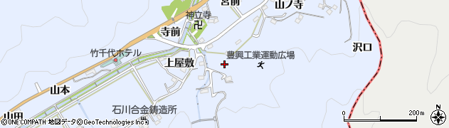 愛知県岡崎市鉢地町（新井沢）周辺の地図