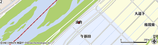 愛知県西尾市小間町（流作）周辺の地図