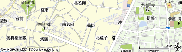 愛知県西尾市上町（蓑掛）周辺の地図