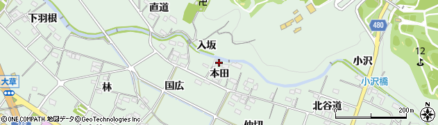 愛知県額田郡幸田町大草本田59周辺の地図