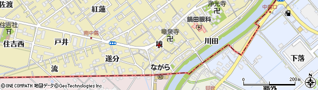 愛知県岡崎市中島町（境）周辺の地図