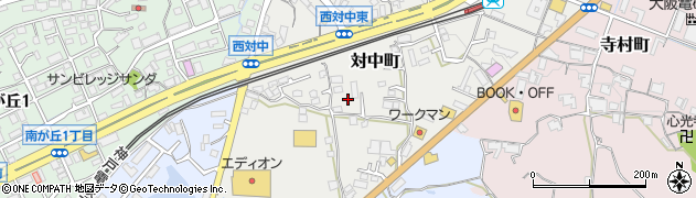 兵庫県三田市対中町周辺の地図