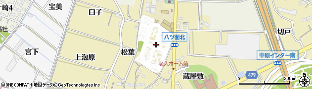愛知県西尾市八ツ面町（猿待）周辺の地図