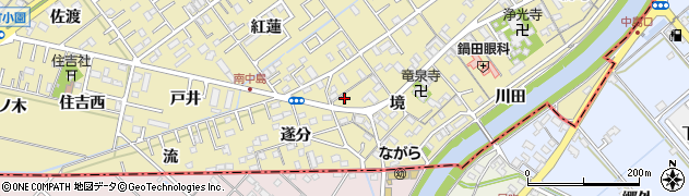 愛知県岡崎市中島町境73周辺の地図
