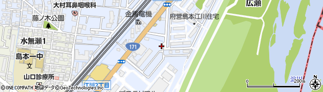 大阪府島本町（三島郡）江川周辺の地図