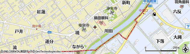 愛知県岡崎市中島町境36周辺の地図