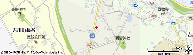 兵庫県三木市吉川町山上周辺の地図
