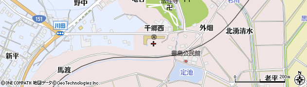 愛知県新城市豊島（馬渡）周辺の地図