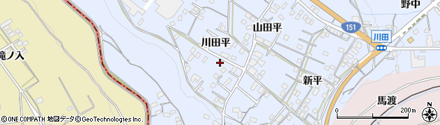 愛知県新城市川田（平）周辺の地図
