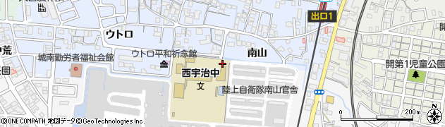 京都府宇治市伊勢田町（南山）周辺の地図