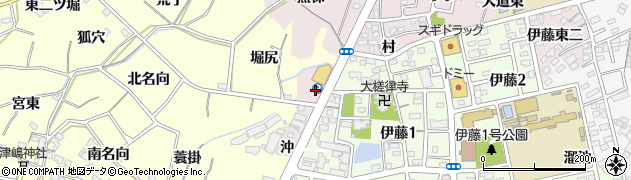 愛知県西尾市伊藤町（村西）周辺の地図