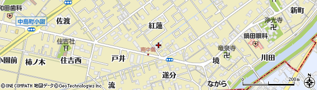 愛知県岡崎市中島町紅蓮37周辺の地図