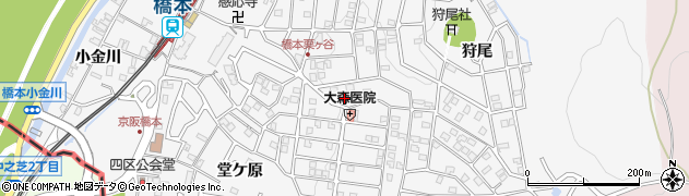 京都府八幡市橋本（栗ケ谷）周辺の地図