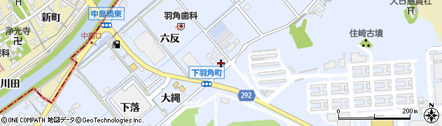 愛知県西尾市下羽角町六反24周辺の地図