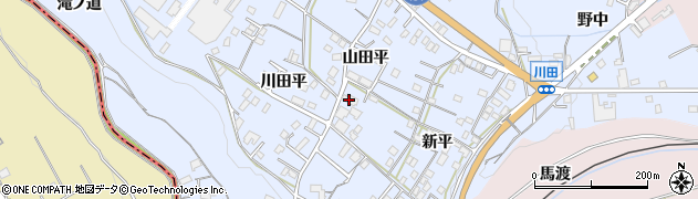愛知県新城市川田（山田平）周辺の地図