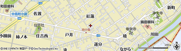 愛知県岡崎市中島町紅蓮38周辺の地図