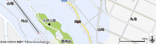 愛知県額田郡幸田町永野南池周辺の地図