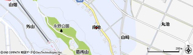愛知県幸田町（額田郡）永野（南池）周辺の地図