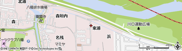 京都府八幡市八幡東浦周辺の地図