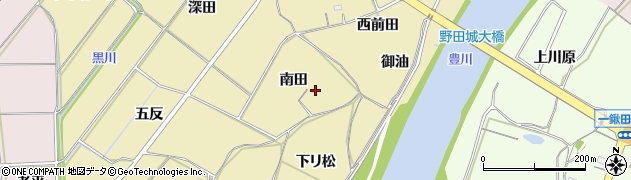 愛知県新城市野田南田周辺の地図