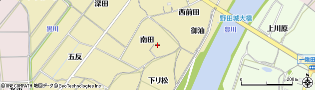 愛知県新城市野田（南田）周辺の地図