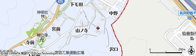 愛知県岡崎市鉢地町（沢口）周辺の地図