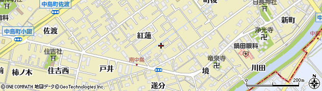 愛知県岡崎市中島町紅蓮15周辺の地図