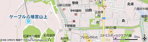 京都府八幡市八幡山柴21周辺の地図