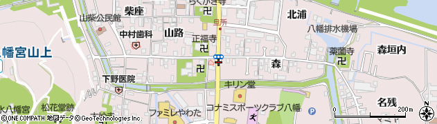 京都府八幡市八幡旦所周辺の地図
