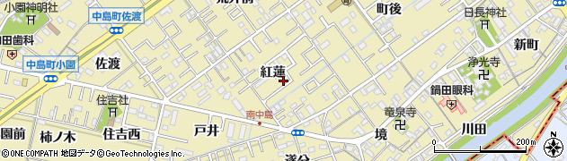 愛知県岡崎市中島町紅蓮30周辺の地図