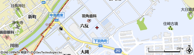愛知県西尾市下羽角町六反19周辺の地図