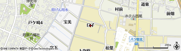 愛知県西尾市八ツ面町（臼子）周辺の地図