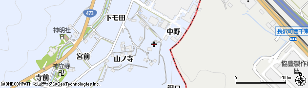 愛知県岡崎市鉢地町（中野）周辺の地図