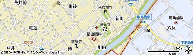 愛知県岡崎市中島町（本町）周辺の地図