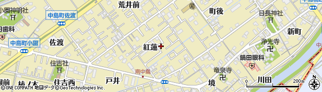愛知県岡崎市中島町紅蓮17-1周辺の地図