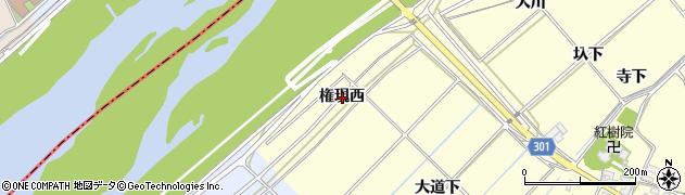 愛知県西尾市上町権現西周辺の地図